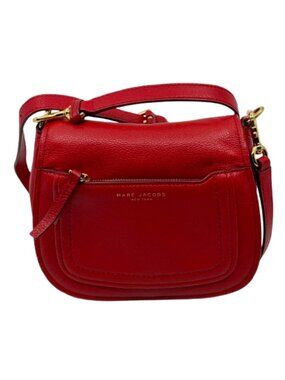 MARC JACOBS~Empire City Mini Messenger Leather Crossbody Bag~Sultry Red NEAR NEW